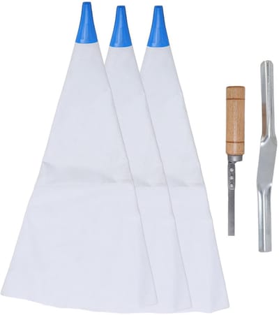 Set van 3 Heavy Duty Mortelzakken met RVS Tips - Ideaal voor Metselwerk en Tegels
