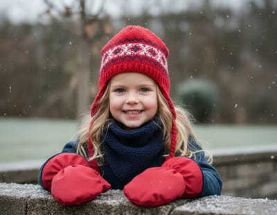 Ducksday Baby Wantjes – Warm Sherpa Fleece – Waterdicht & Winddicht – Lus met Drukknoppen – Vingerloos – Rood – 68-80