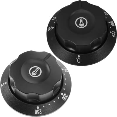 Thermostaat Knoppen - Apparaat Vervanging - Keuken Reparatie - Hittebestendig Plastic - 2 Stuks - Zwart