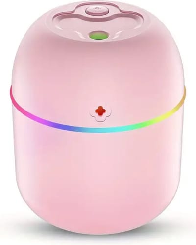 USB Luchtbevochtiger - Roze - met Aromatherapie en LED Verlichting - Geschikt voor Slaapkamer, Woonkamer, Kantoor en Auto - Verkrijgbaar in 3 Kleuren