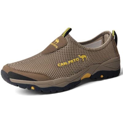 Heren Sneakers Ademend Mesh Buitenschoenen Vetersluiting Handige Heren Hardloopschoenen Antislip Slijtvast Wandelsneakers 38 bruin