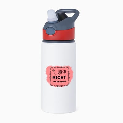 Hacebo® - liefste nicht van de wereld waterfles met rietje rood - Nicht - de liefste nicht - verjaardag - cadeautje voor nicht - kado - geschenk - water fles - 650ML