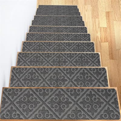 20*76CM Tapijt Traptreden Antislip Trapmatten Verwijderbaar Traptapijt 4-pack Veilige traptredebescherming Geschikt voor kinderen, ouderen en huisdieren