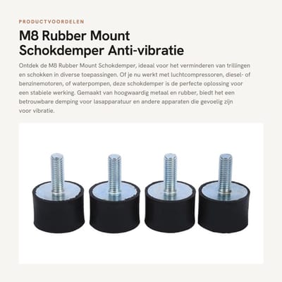 Dailygoods- Rubber Mount - Schokdemper - Trillingsdempers - Geluidsreductie - Dempingselement - Compact ontwerp - Metaal/Rubber - Trillingsdemper