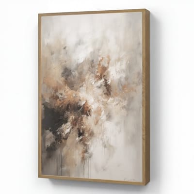 Wandlamp 60x90 cm - Oplaadbaar - Verf - Abstract - Beige - Kunst - Wandlampen binnen woonkamer - Slaapkamer lamp - Decoratieve nachtlamp - Vloerlamp draadloos