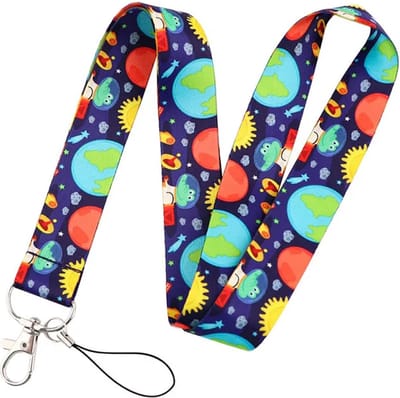 Travel Cords - Keycord Crocodile In Space - stevig lanyard - sleutelhanger - sleutelkoord - met telefoonkoord - sleutels
