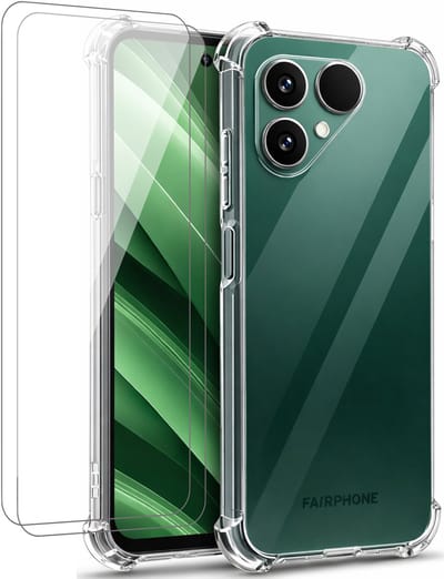 Hoesje geschikt voor Fairphone 6 - 2x Screenprotector Glas - Shockproof Transparant