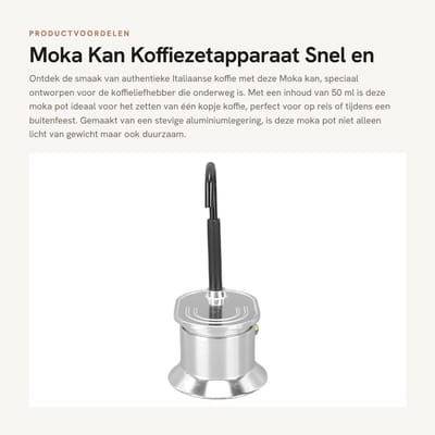 Dailygoods - Moka Kan - Koffiezetapparaat - Snel en Handig - 50 ml - Voor Reis en Feest - Aluminiumlegering - Voor Koffieliefhebbers