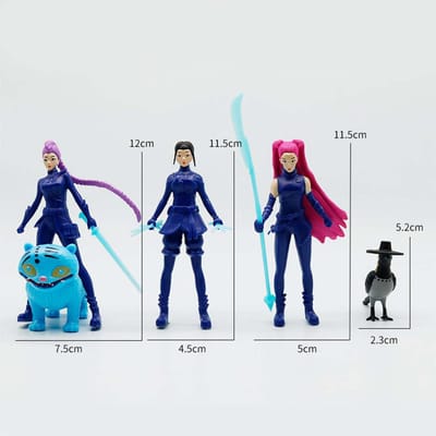 Anime k pop demonenjagers Figuur Model Speelgoed Cartoon Gaming Randapparatuur Bureau Decoratie Verzamelfiguren Model Speelgoed Voor Kind Cadeau blue