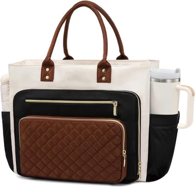 Grote waterdichte laptoptas van nylon voor werk, school en documenten - Geschikt voor 15.6 inch laptops, ideaal voor verpleegkundigen en moeders