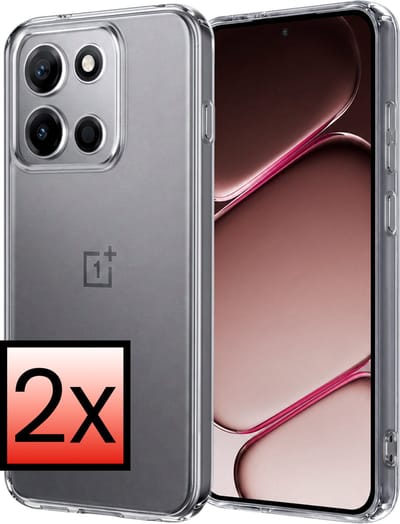 Hoesje - 2 Stuks - Geschikt voor OnePlus Nord 6 - Sterk & Shockproof - Case Siliconen - Back Cover - Telefoon Hoes - Transparant
