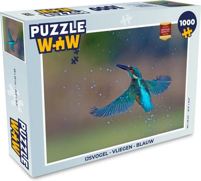 Puzzel IJsvogel - Vliegen - Blauw - Legpuzzel - Puzzel 1000 stukjes volwassenen