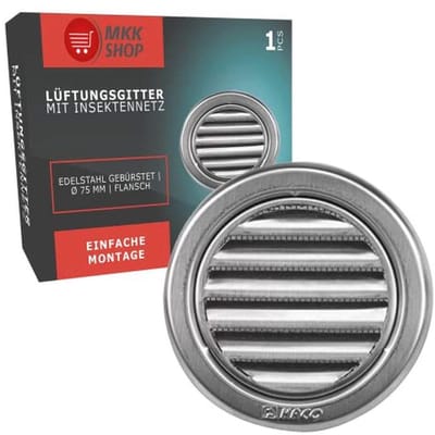 Rond Ventilatierooster met Muggennet - Ø 75 mm voor Keuken, Badkamer en Garage