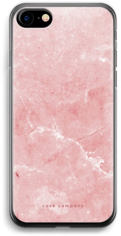 Case Company® - Hoesje geschikt voor iPhone SE 2020 hoesje - Roze marmer - Soft Cover Telefoonhoesje - Bescherming aan alle Kanten en Schermrand
