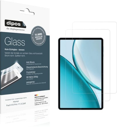 dipos – 2x Pantserfolie geschikt voor Honor Pad X10 Pro 11.5 Zoll | 9H Screenprotector