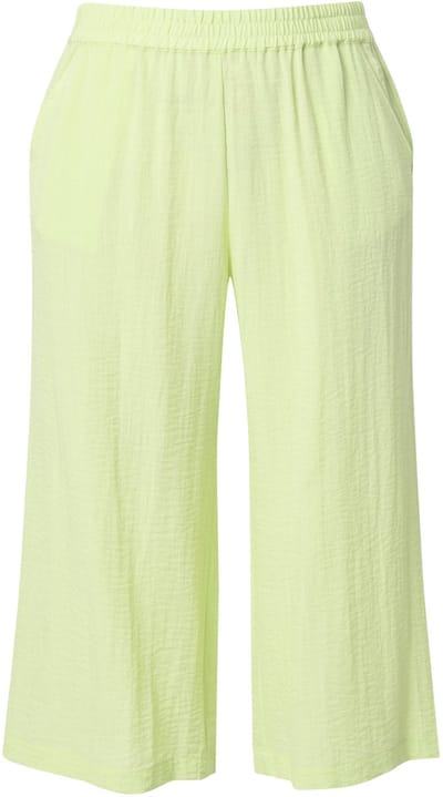 Ulla Popken - Dames - Culotte kuitlang wijde pijpen elastische tailleband - Limoengroen - Maat 44