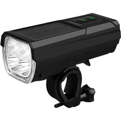 Nieuwe 4t6 zonnehoornlicht Intelligente dubbele bediening 1000 lumen met USB-uitgangsfunctie Buitenrijkoplamp black