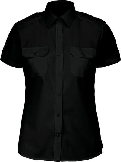 Kariban Damespilootoverhemd korte mouwen K504 - Black - XL