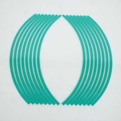 Liseré de jante autocollant vert réfléchissant TNT 8mm pour moto jante 17 pouces