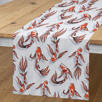 ABAKUHAUS Tafelloper – Koi-karper, 40x180 cm, zinoberrood/antraciet