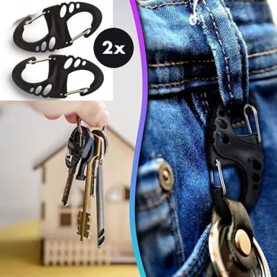 Actie4you® - S biner - Dubbele karabijnhaak - Kunststof – Karabijn Haak – Sleutelhanger - 2 stuks
