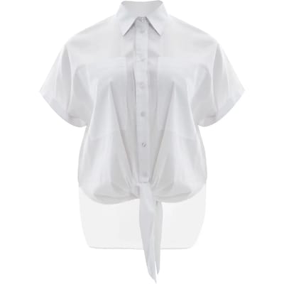 Popeline Blouse met Opgestikte Zakken Dames Mat Fashion