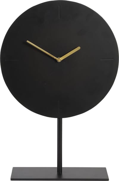Light & Living Tafelklok Waiwo - Zwart/Goud - 30x10x45,5cm - Metaal - Klok - Tafelklok - Klokken