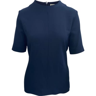 Balenciaga blouse met knoop aan de achterkant in marineblauw polyester
