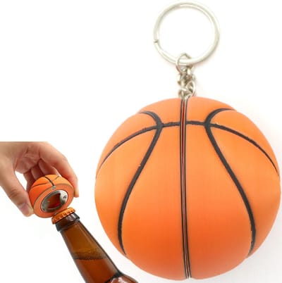 Basketbal Sleutelhanger - Flessenopener sleutelhanger - Basketbal Flesopener - Met Magneet - Bieropener - 2-in-1 - Multifunctionele Opener - Kado basketbal - Voor onderweg - Voor Thuisfeestjes, Bar of Bureau - Leuk Cadeau voor Vrouw & Man