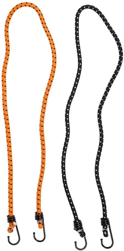 Elastische Spanner - Spanbanden Bungee - Veilig Bevestigen - Met Stalen Haken - 1m 8mm Set 2 - Oranje Zwart