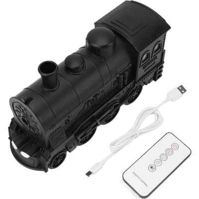 Aromatherapie Diffuser Luchtbevochtiger Treinvorm Kleurrijke LED-verlichting Afstandsbediening Essentiële Olie black