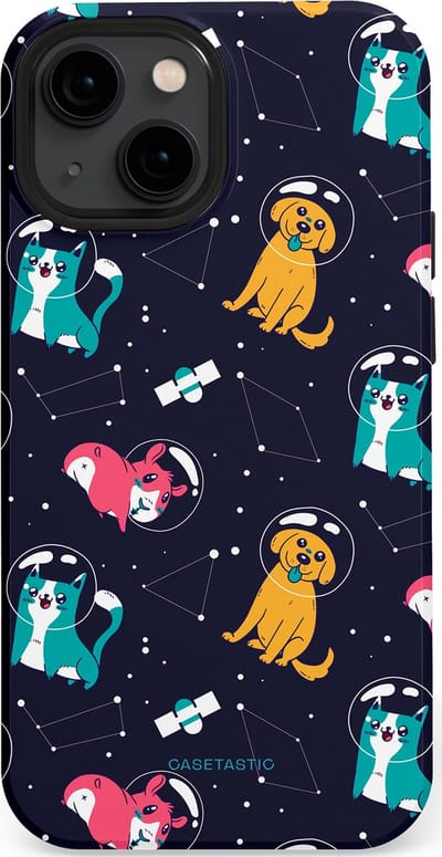 Casetastic Hoesje Geschikt voor Apple iPhone 13 Mini Magsafe - Stijlvolle Beschermende Duo-layer Case - Sterrennacht Dieren