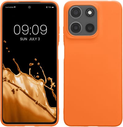 kwmobile telefoonhoesje geschikt voor Motorola Moto G15 / G15 Power/ G17 / G17 Power - Hoesje voor smartphone - Back cover in fruitig oranje