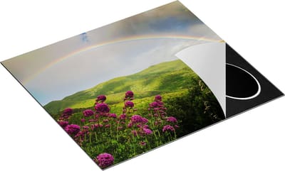 Chefcare Inductie Beschermer Regenboog in de Heuvel Bossen - 60x50 cm - Afdekplaat Inductie - Kookplaat Beschermer - Inductie Mat