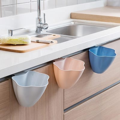 Mini panier suspendu pour porte d'armoire de cuisine, poubelle, conteneur à déchets, pour salle de bain et cuisine gray