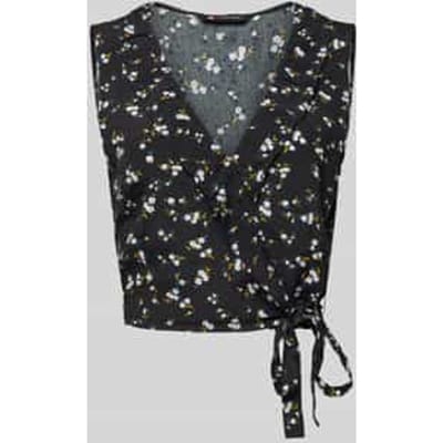 Korte wikkelblouse met bloemenmotief