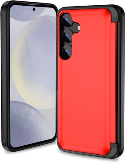 Voor Samsung Galaxy S24+ 5G 3-in-1 flip-houder telefoonhoesje (rood)