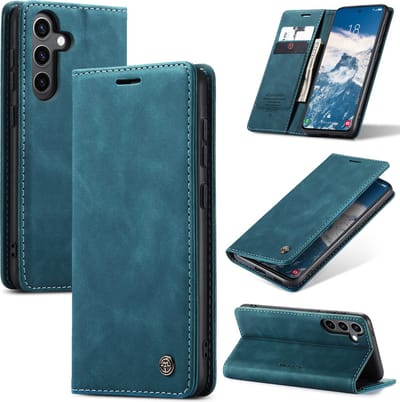 CaseMe Hoesje - Geschikt voor Samsung Galaxy S24 FE Hoesje - CaseMe 013 Book Case - Blauw
