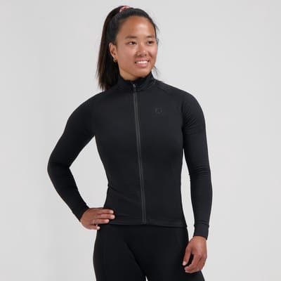 Rogelli Essential II Dames Lange Mouw Fietsshirt - Lange Rits - Zwart