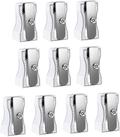 Aluminium Pencil Sharpener Set van 10 Stuks, Handmatige Metaal Slijper voor Potloden, Ideaal voor Scholen en Kantoorgebruik