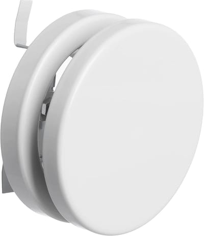 Anemostat, diameter 80 mm, colour: white, metal, supply air, plate valve, round, ventilation valve with spring clips - ShopVlot