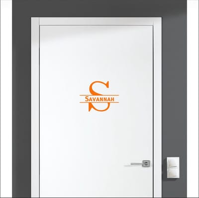 Deursticker Met Naam -  Savannah - Oranje