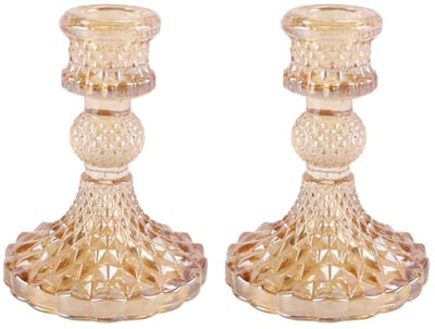 Dailygoods- Kandelaars Taps Toelopend - Kaarsenhouders Glas - Kaarsenstandaard voor Tafelmantel - Huisdecoratie - Makkelijk Schoon te Maken - Veilig en Onbreekbaar - Kaarsenhouder