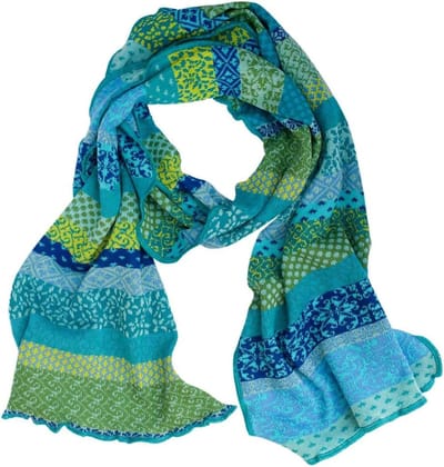 Dames sjaal - Accessoire katoen - Outfit completeren - Lichtgewicht en zacht - 25 x 20 cm - Flora patroon