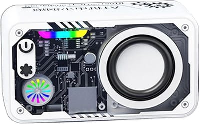 Draagbare speaker - Draadloze audio - Buitenfeestjes organiseren - 3D surround sound - 15.3x6.2x5cm - Wit
