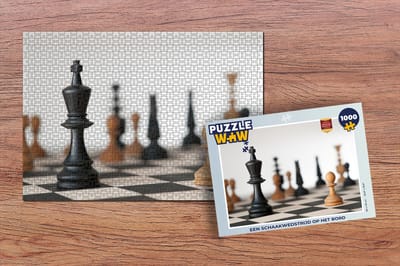 Puzzel Een schaakwedstrijd op het bord - Legpuzzel - Puzzel 1000 stukjes volwassenen