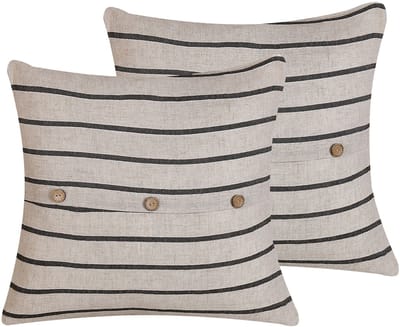 CYNARA - Sierkussen set van 2 - Zwart - 43 x 43 cm - Katoen