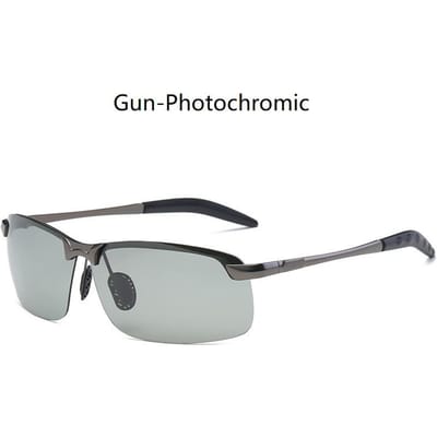 Lunettes de soleil photochromiques pour hommes UV400 Conduite Pêche Lunettes Caméléon Changement de couleur Vision jour/nuit Lunettes gray