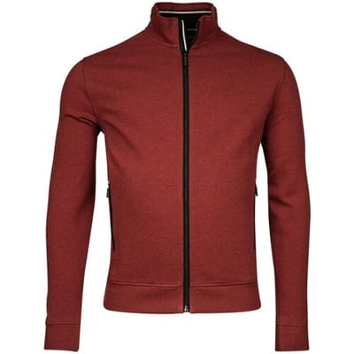 Baileys Vest Uni Color Waffle Texture Interlock Sweat Zip Deep Red / male