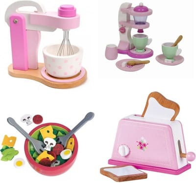 Mentari Keukenmachine set met toaster-Mixer-Koffie set en salade kom u krijgt 4 assorti geleverd.